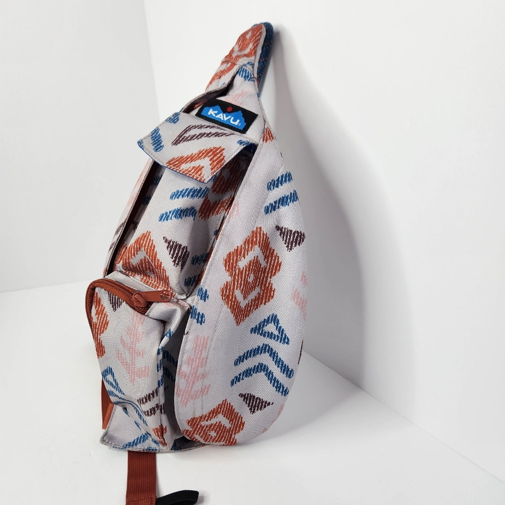 KAVU Mini Patterned Slingback Bag Backpack Multicolor Geometric Print - Picture 2 of 10